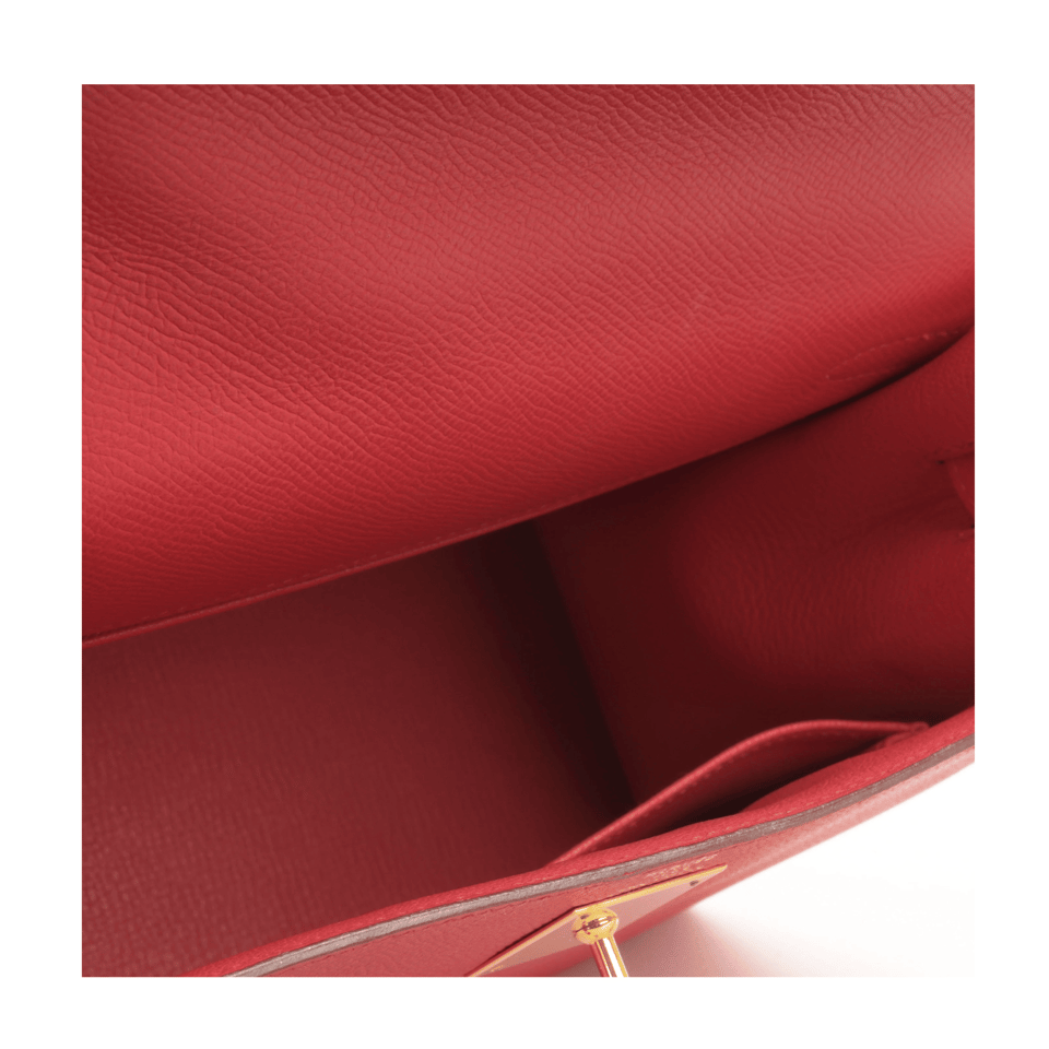 Hermes Kelly 28 Bag In Red Togo Leather For Women 28cm/11in view 3