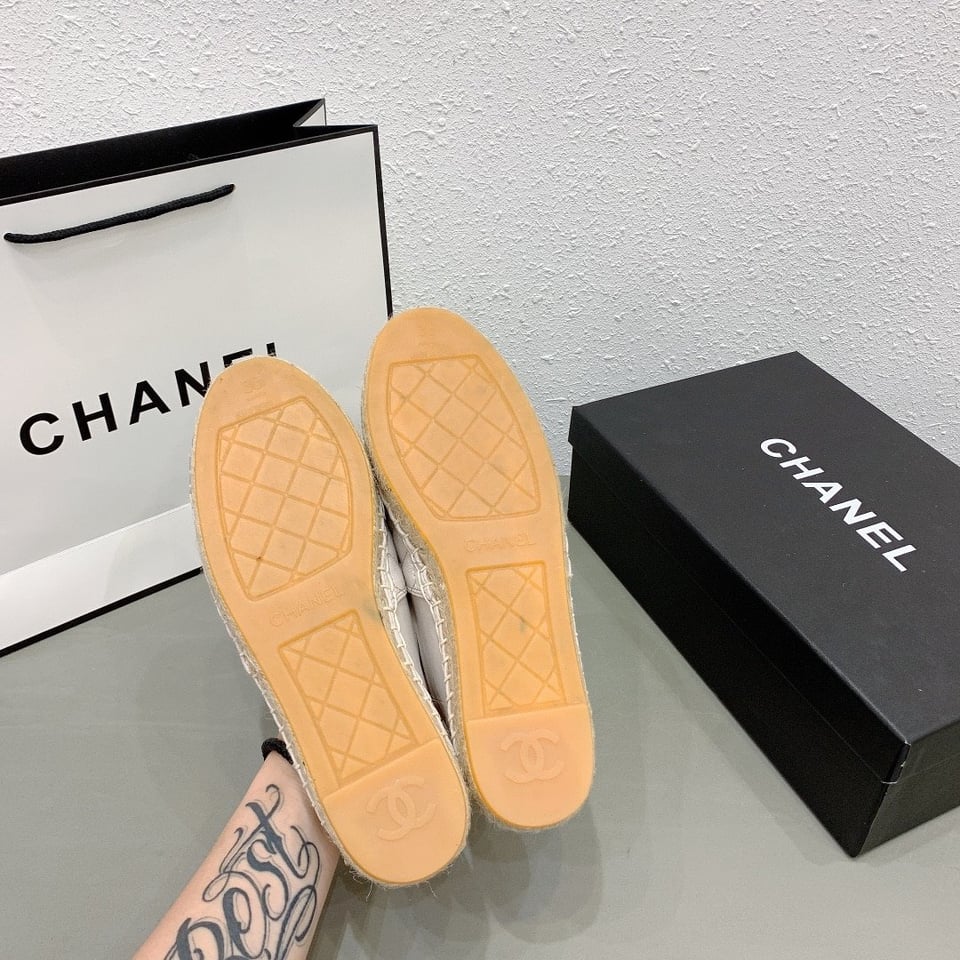 Chanel Cc Espadrilles White Gray view 3