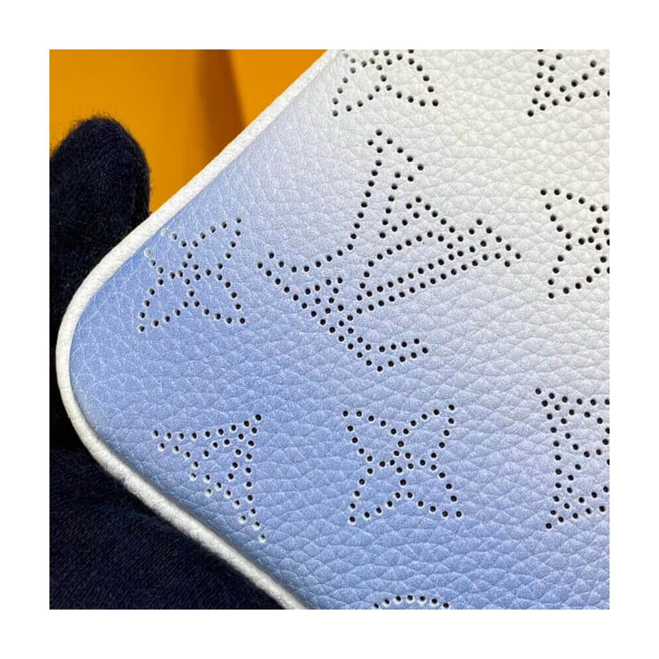 Louis Vuitton Key Pouch in Blue Gradient Mahina Perforated Leather view 5