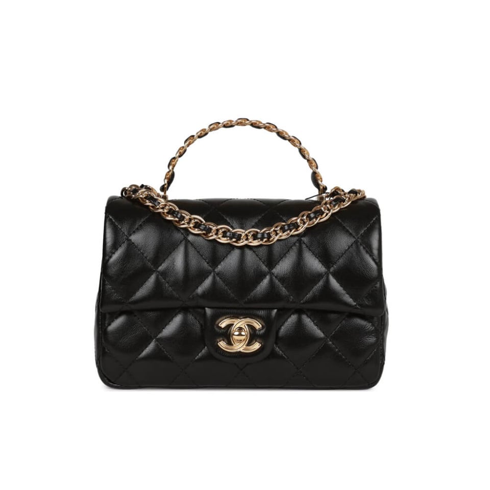 Chanel Mini Flap Bag With Metal Top Handle view 2