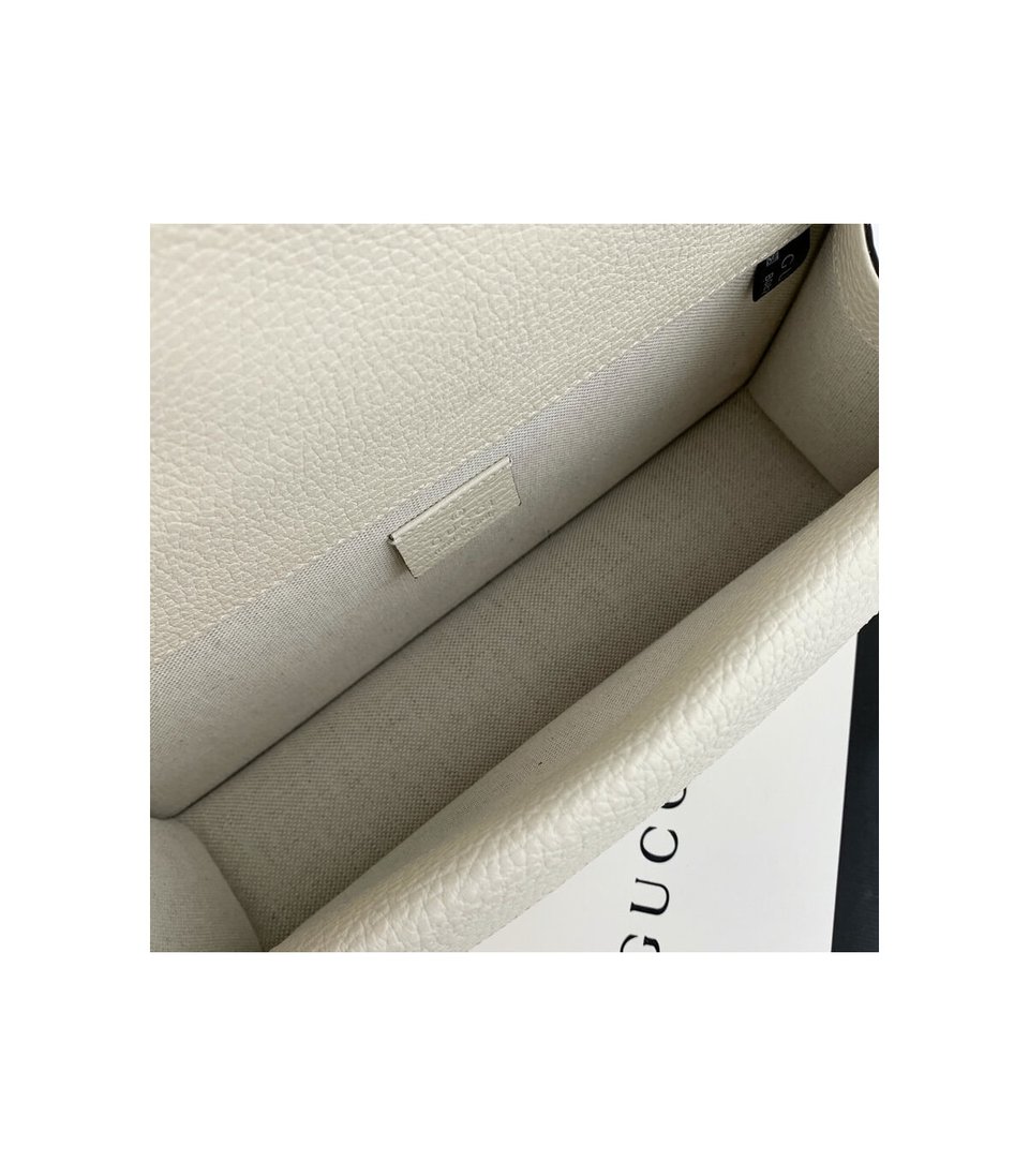 Gucci Dionysus Small Shoulder Bag in White Leather view 12