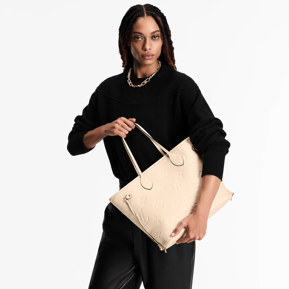 Louis Vuitton Neverfull Mm Tote Bag Crème Beige 31cm M46676 view 3
