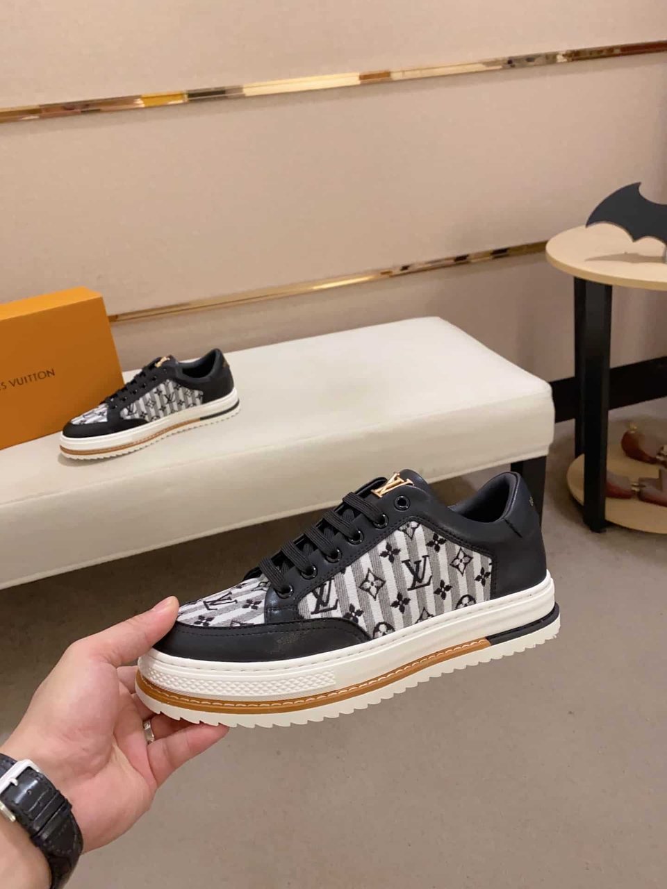 Louis Vuitton Time Out Sneaker Monogram Black view 7