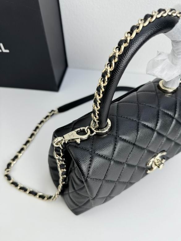 Chanel Coco Classic Flap 24cm/9.4in Caviar Leather Silver Hardware – Black view 4