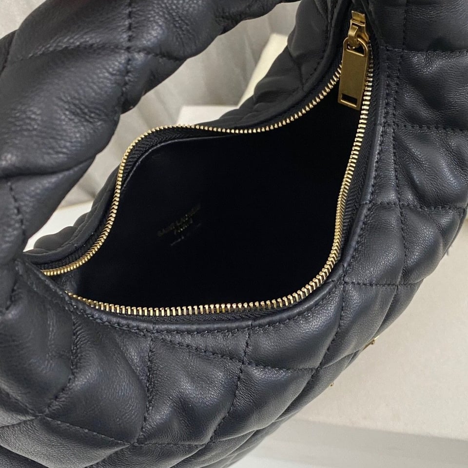 Saint Laurent Icarino Icare Mini Black Lambskin Hobo Bag 22cm/8.7 in view 11