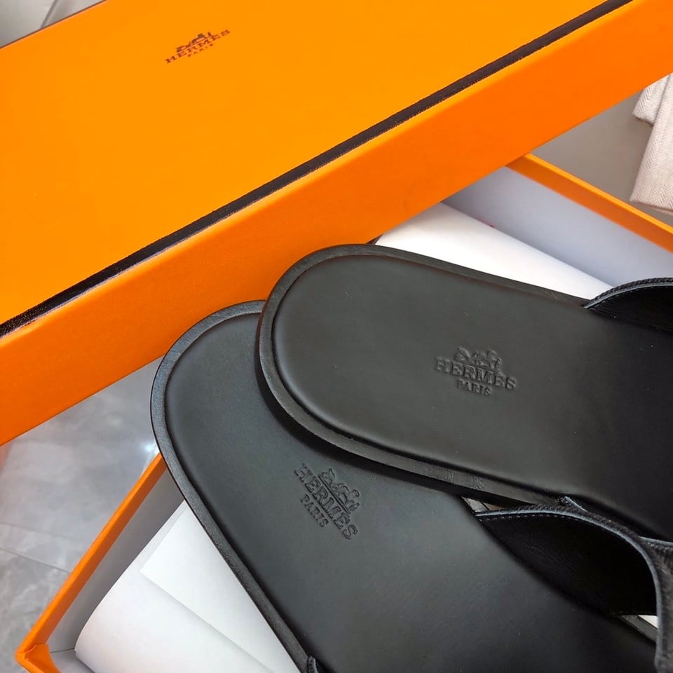 Hermes Izmir Sandal Noir Denim view 10
