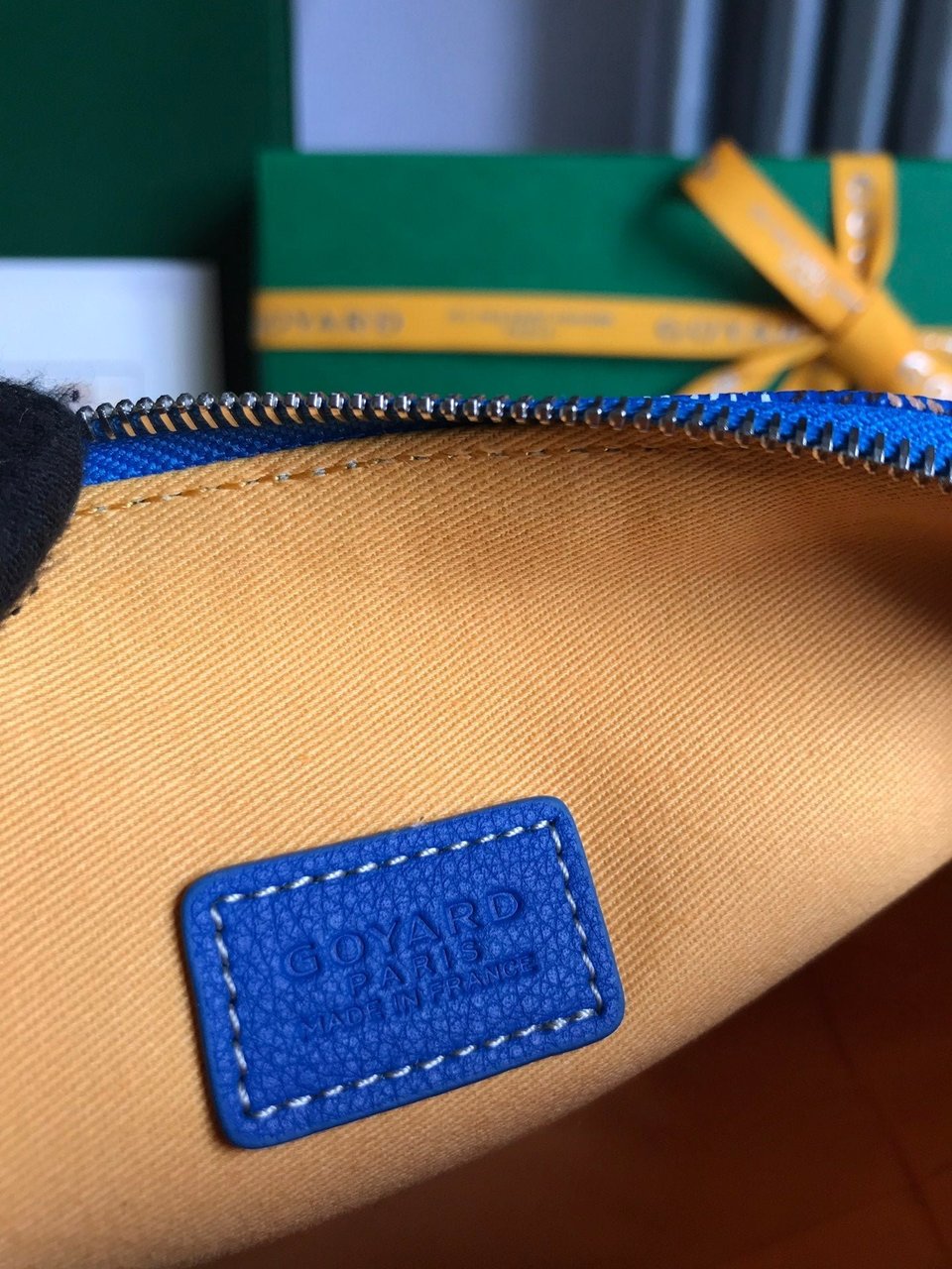 Goyard Vendôme Cosmetic Pouch 17cm Sapphire Blue Goyardine Canvas And Calfskin Trim view 7