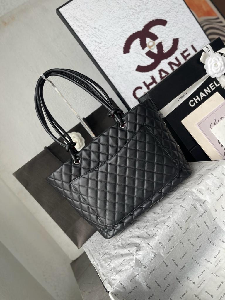 Chanel White High Quality Cambon Tote Bag Black view 3
