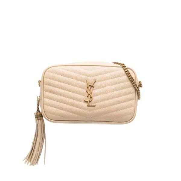 Saint Laurent Lou Camera Bag In Quilted Leather Beige 18Cm view 2