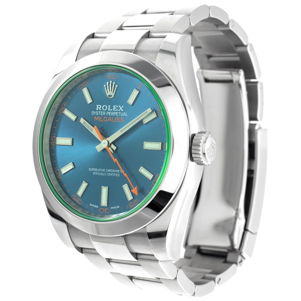 Rolex Milgauss 40mm Blue Dial 116400GV view 3