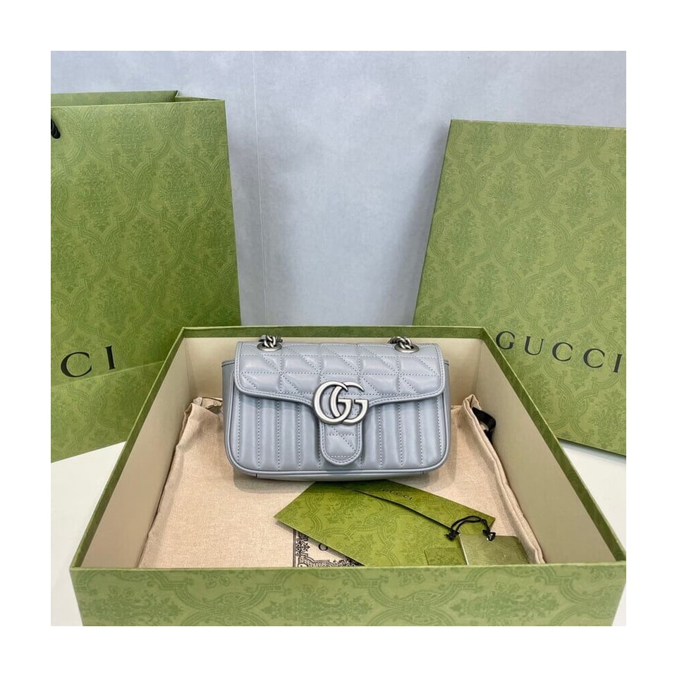 Gucci GG Marmont Mini Shoulder Bag Grey view 11