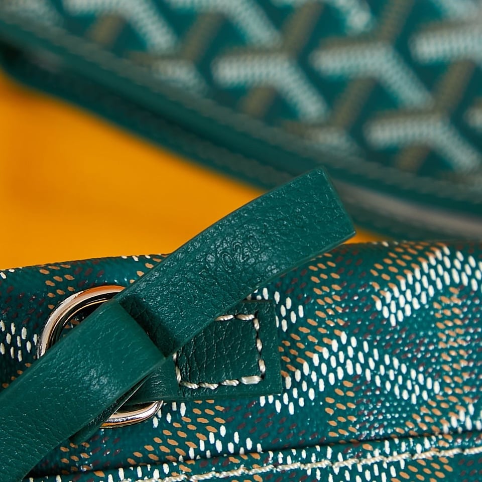 Goyard Saint Louis Pm 34Cm Green Canvas Chevroches Calfskin view 3
