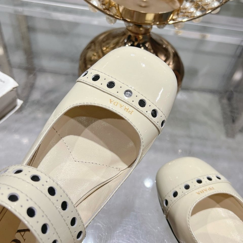 Prada Patent Leather Mary Jane Pumps White view 8
