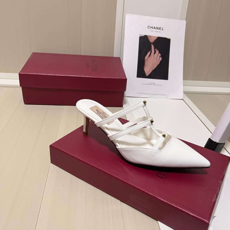 Valentino Garavani Rockstud Wispy Mule In Calfskin White 4W0S0Jb1Act 098 view 6