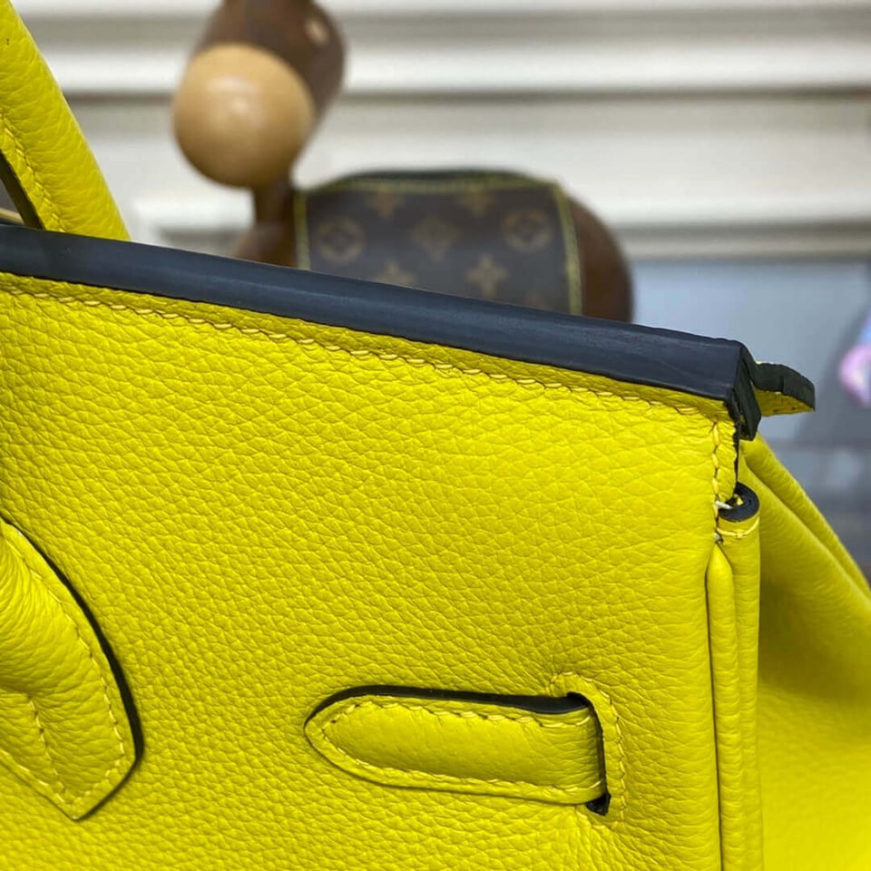 Hermes Birkin 30 Bag Lime Gold Hardware Togo Leather view 10
