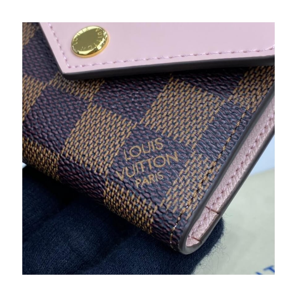 Louis Vuitton Damier Ebene Zoe Wallet Pink view 5