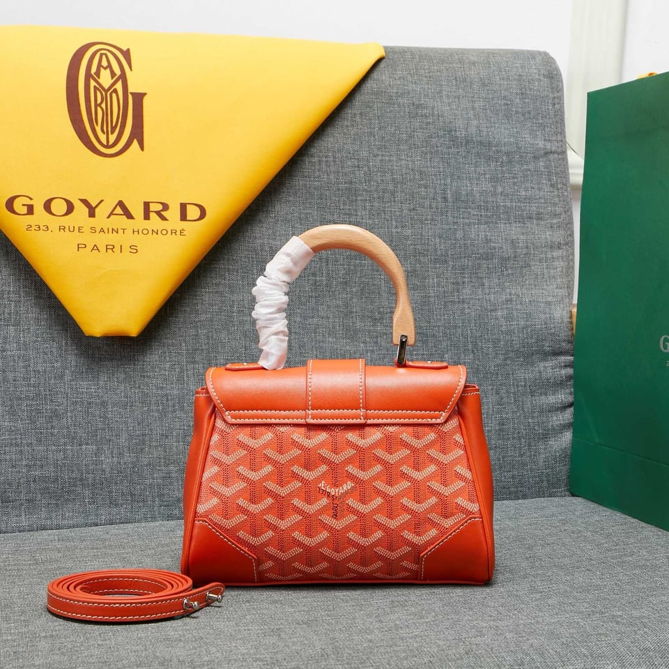 Goyard Saigon Souple Mini Bag Orange Canvas 20cm view 3