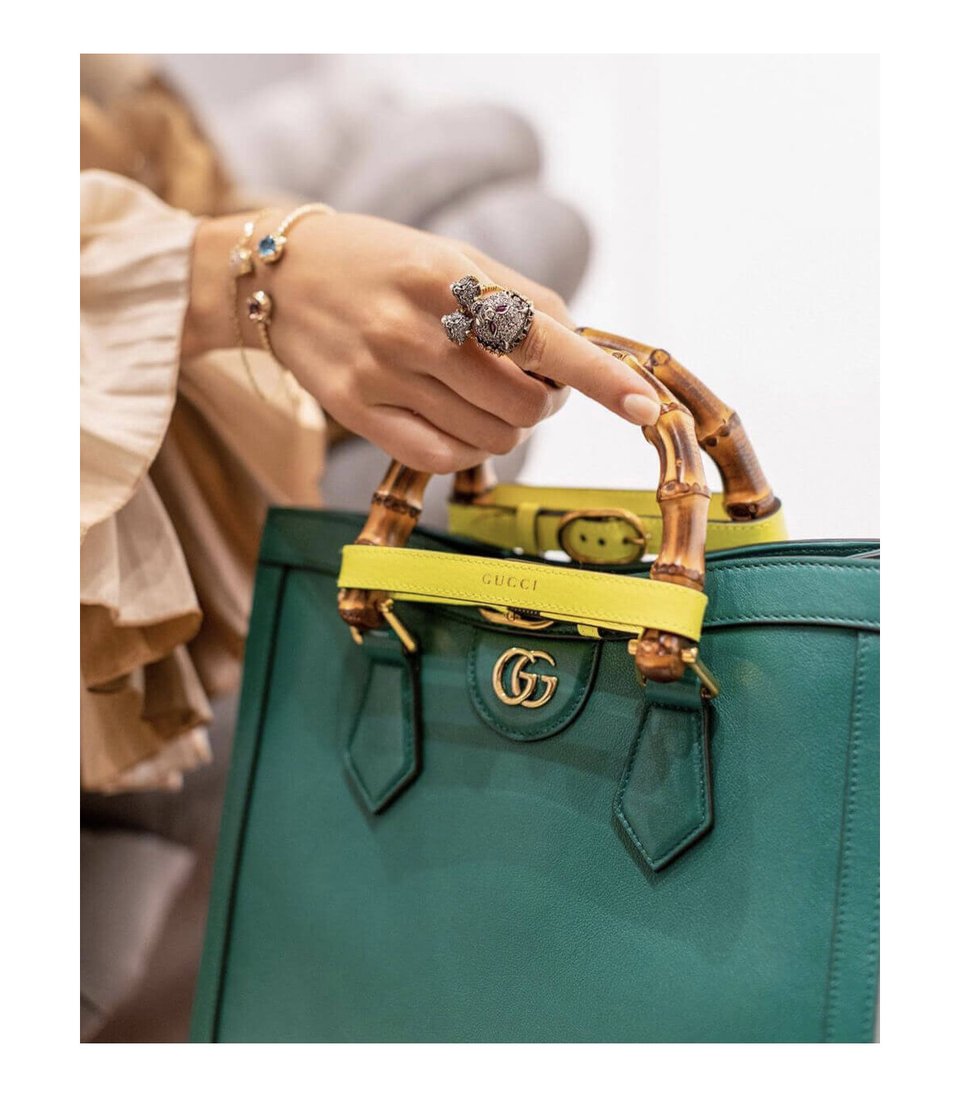 Gucci Diana Small Tote Bag Green view 4