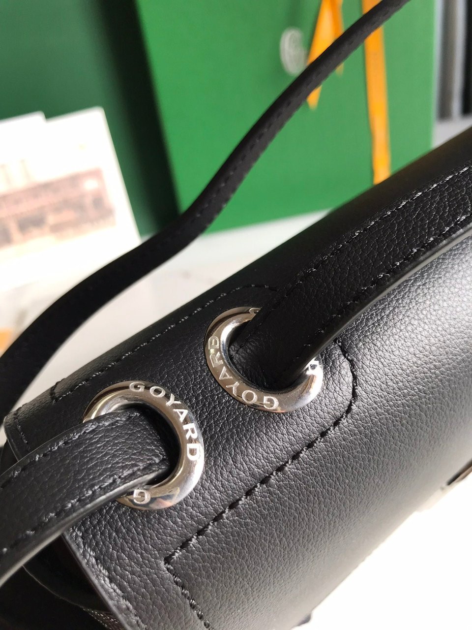 Goyard 233 Bag 25 Cm Black Calfskin And Goyardine Canvas view 8