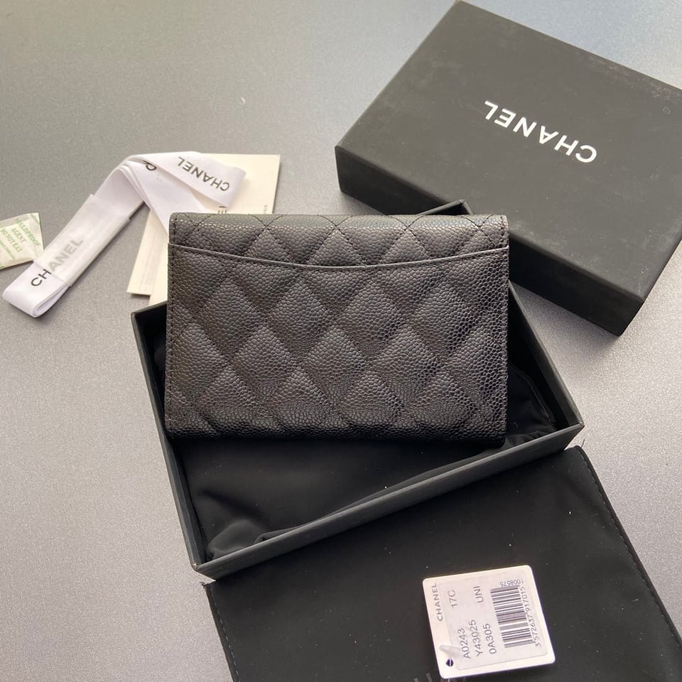 Chanel Wallet 15Cm Black Caviar Gold Hardware view 9
