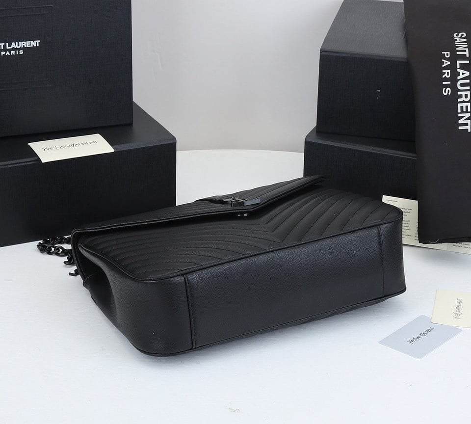 Saint Laurent College Large Chain Bag Black Tone Hardware 32Cm view 6