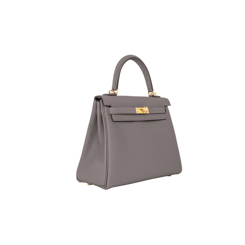 Hermes Kelly 25 Bag In Etain Epsom Leather For Women 25cm/10in view 4