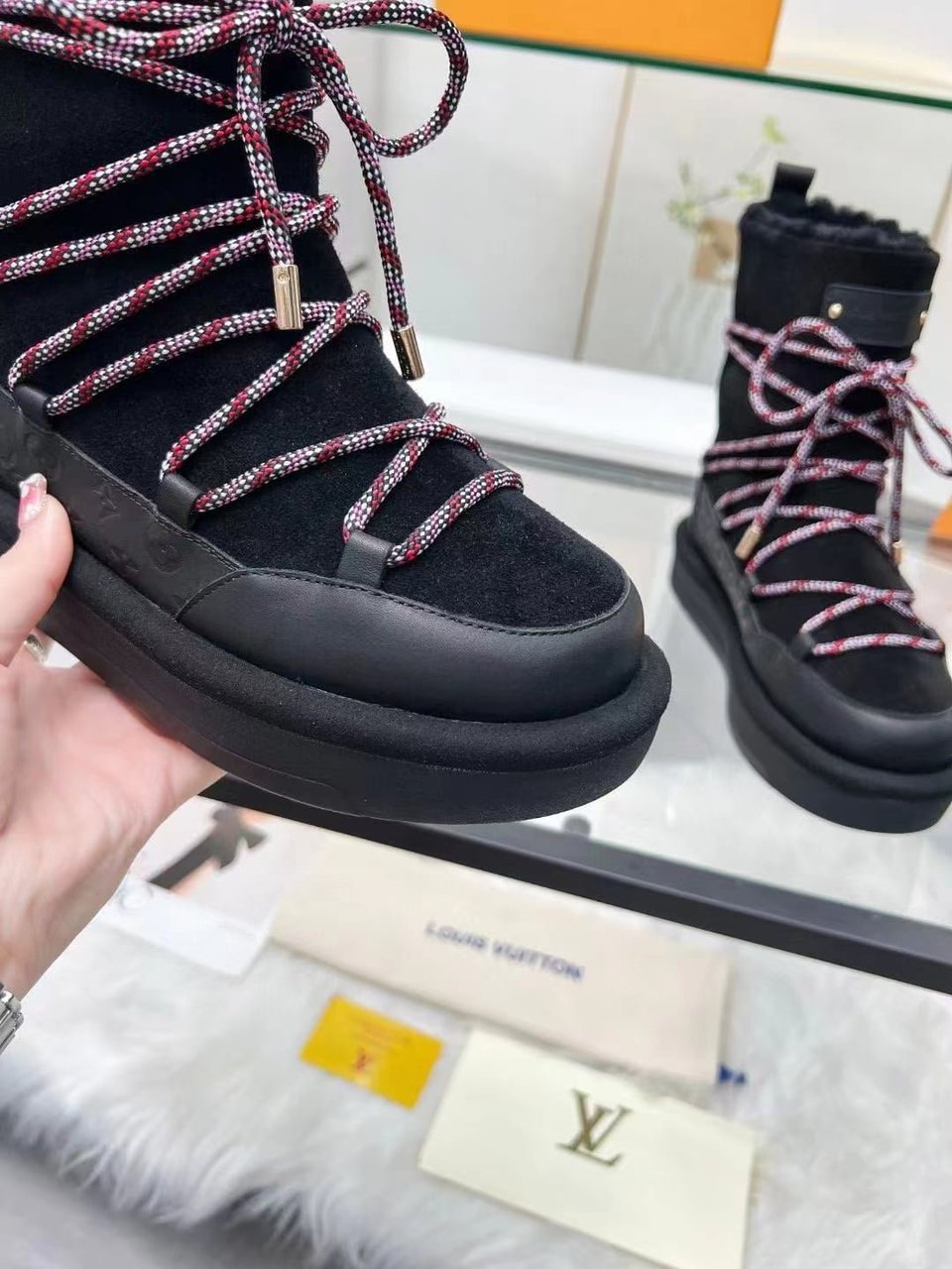 Louis Vuitton Aspen Platform Ankle Boot Black 1Ac75N view 9