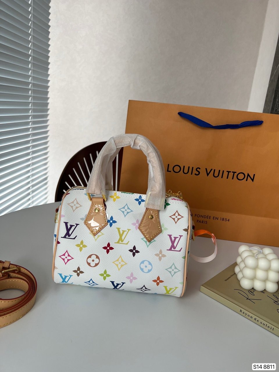 Louis Vuitton X Takashi Murakami Monogram Blanc White Multicolor Mini Speedy 20Cm view 7