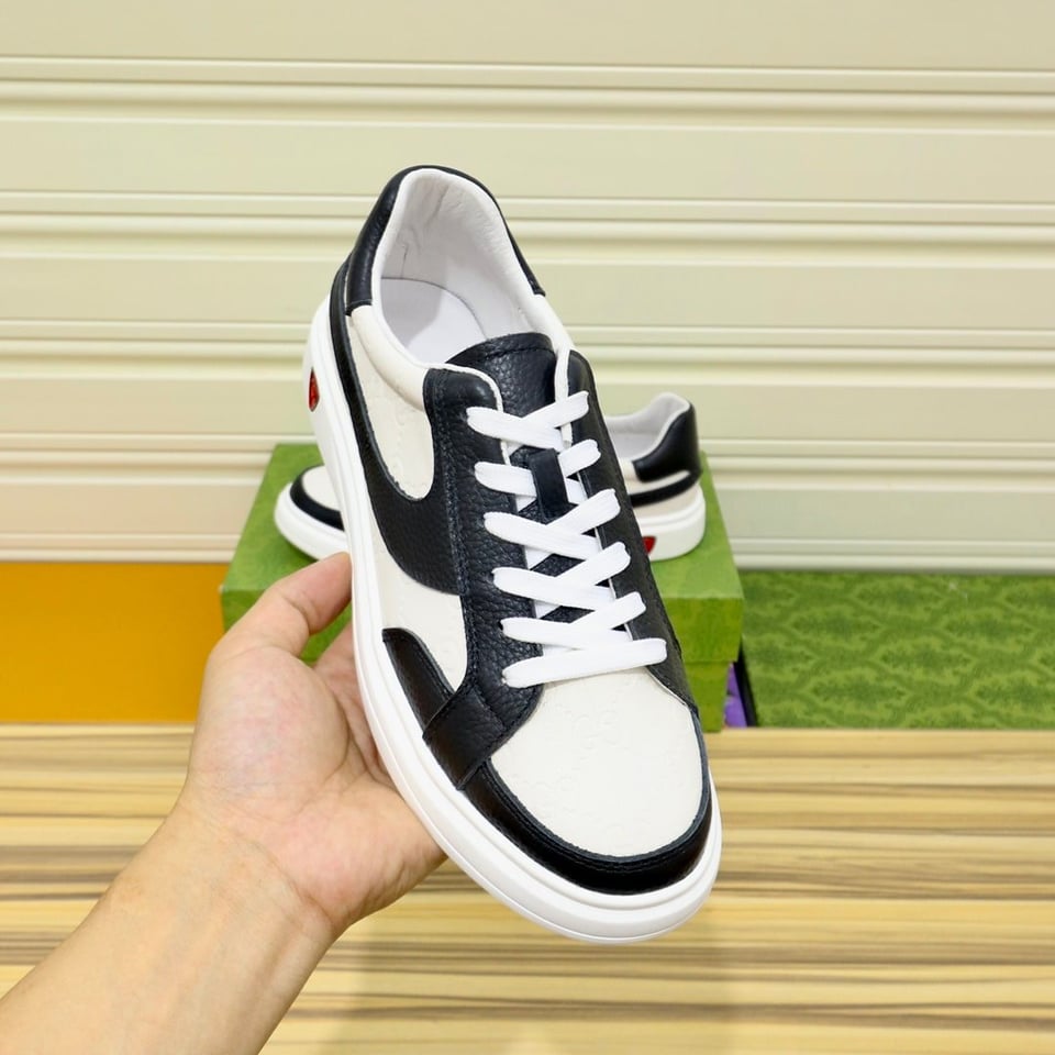 Gucci Gg Men’S Sneakers Leather Black And White view 5