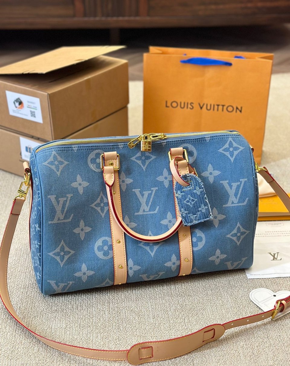 Louis Vuitton Keepall Bandouli Re Denim Blue 40Cm M24315 view 5