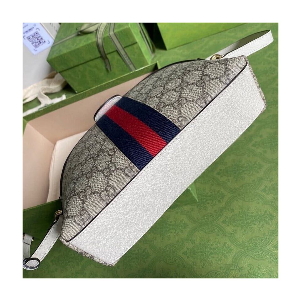 Gucci Ophidia GG Small Shoulder Bag in White view 3