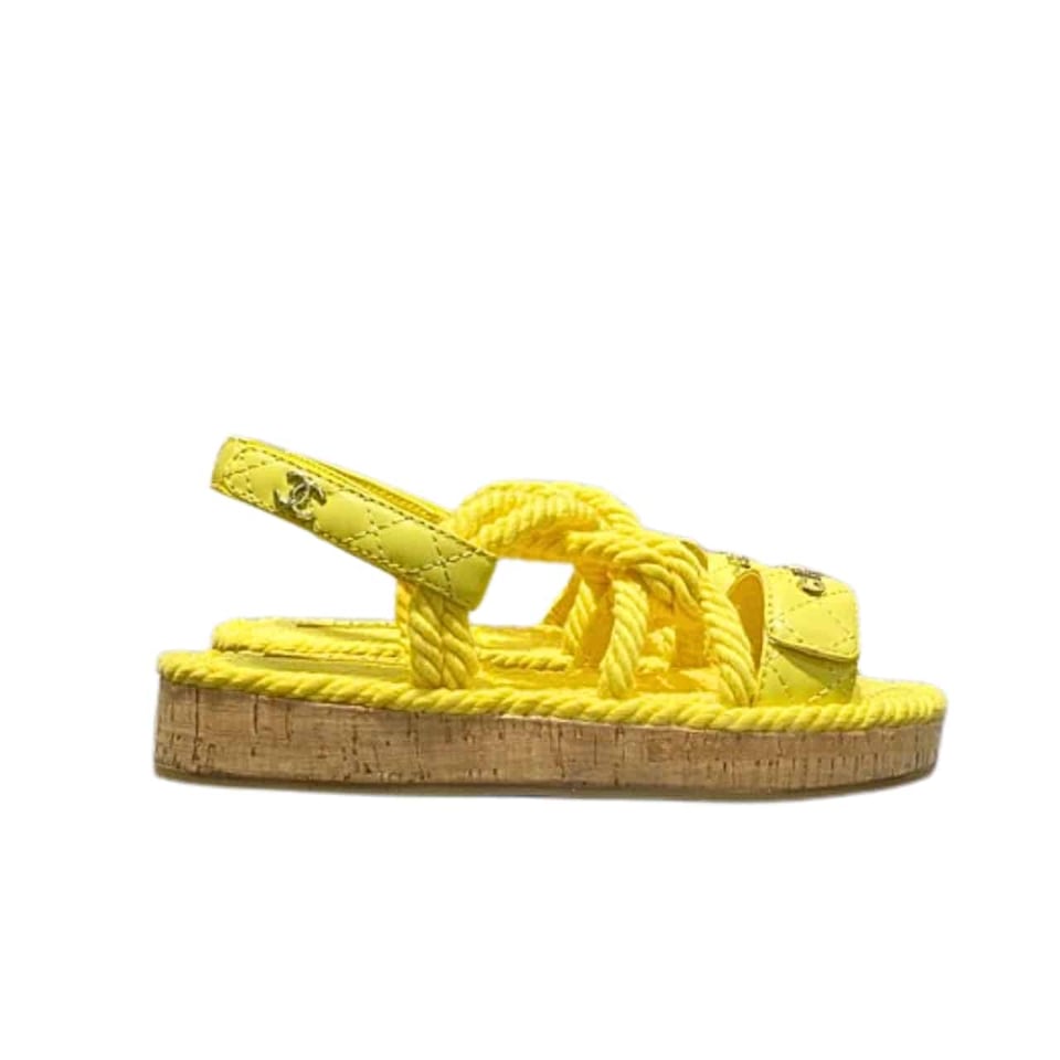 Chanel Rope Sandals Strap Yellow
