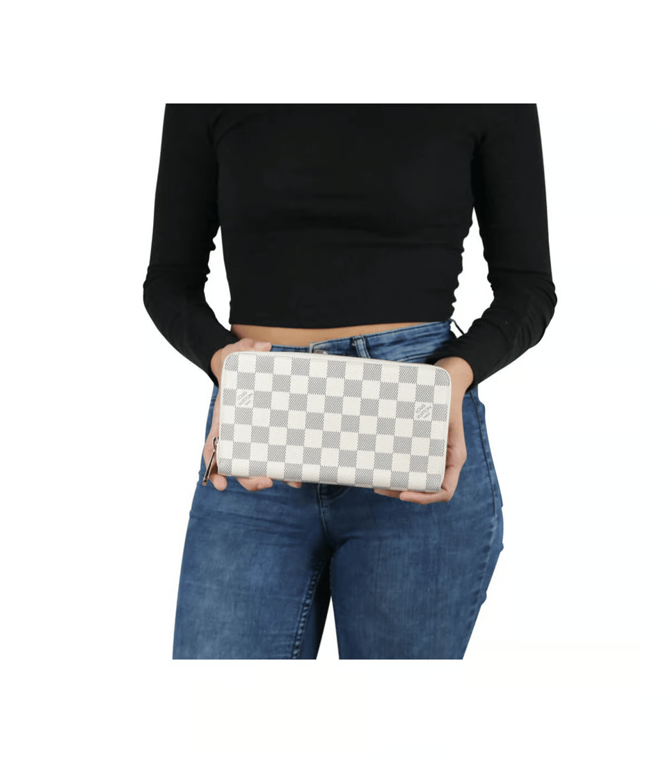 Louis Vuitton Damier Azur Zippy Wallet Pink view 3