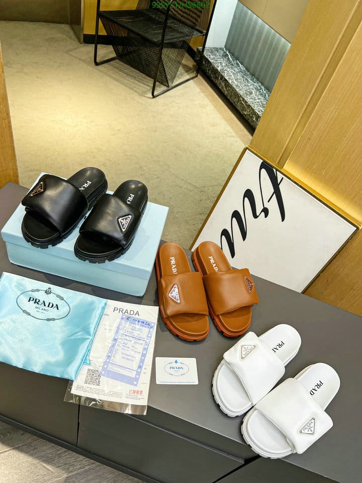 Prada Soft Padded Nappa Leather Slides Brown view 10