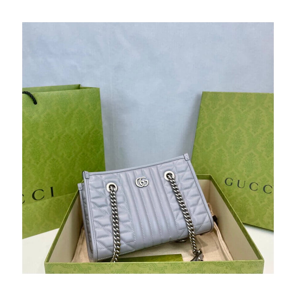 Gucci GG Marmont Small Tote Bag Grey view 7
