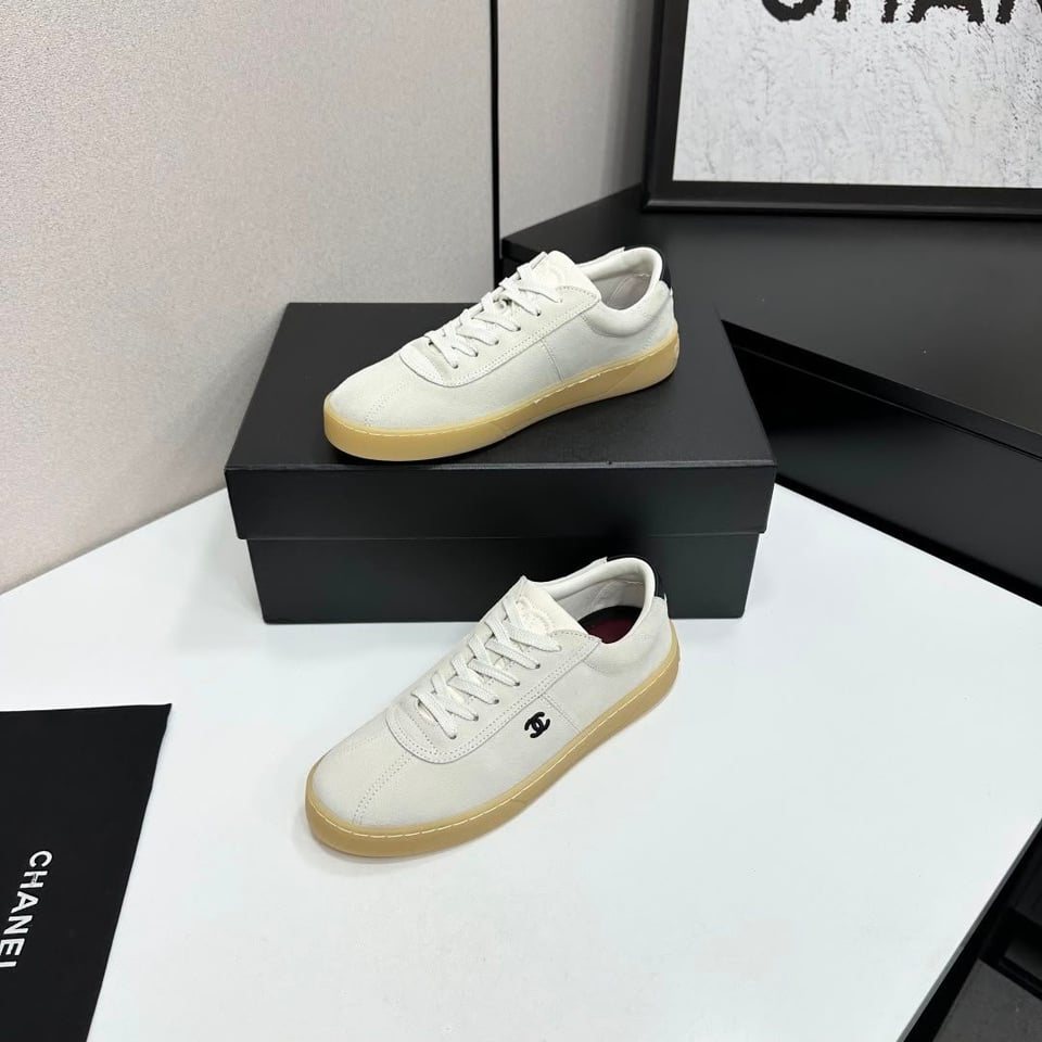 Chanel Sneakers Velvet Effect Leather &amp; Leather Black &amp; White G47271 view 4