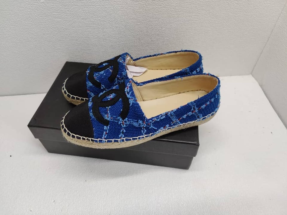 Chanel Espadrilles Cotton Tweed And Grosgrain Blue G29762 Y56424 K5509 view 6