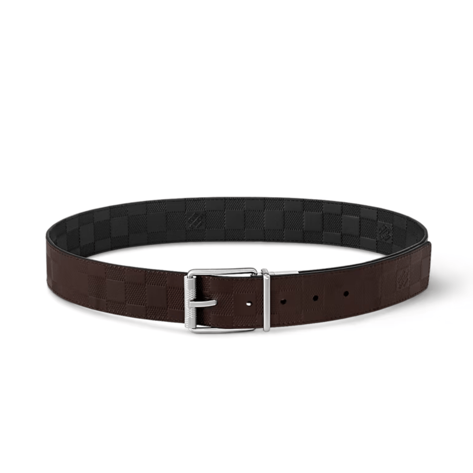 Lv Damier Print 40mm Reversible Men Belt view 4