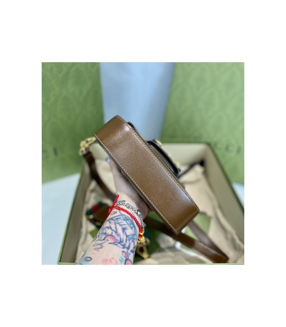 Gucci Horsebit 1955 Mini Bag in GG Supreme Brown view 11