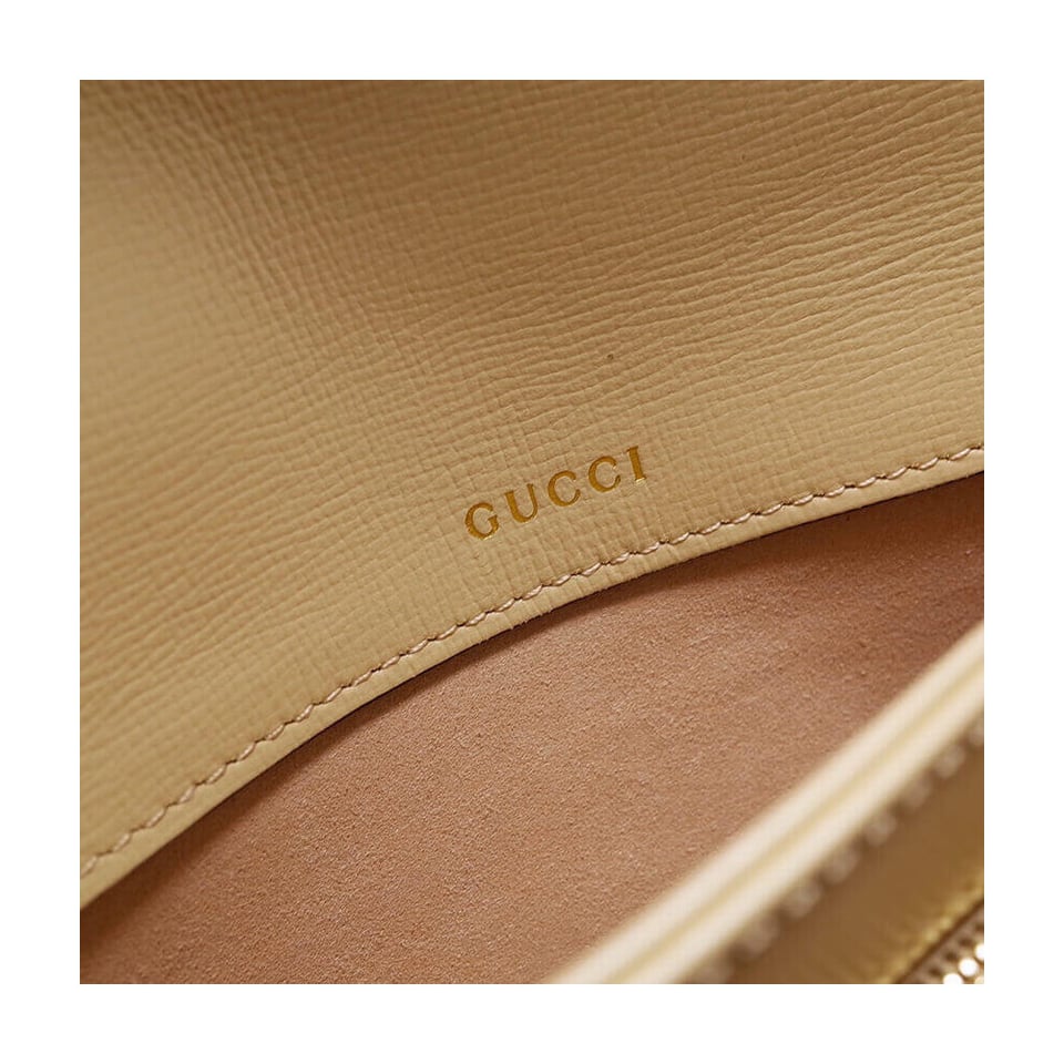Gucci Horsebit 1955 Shoulder Bag In Beige Leather view 12