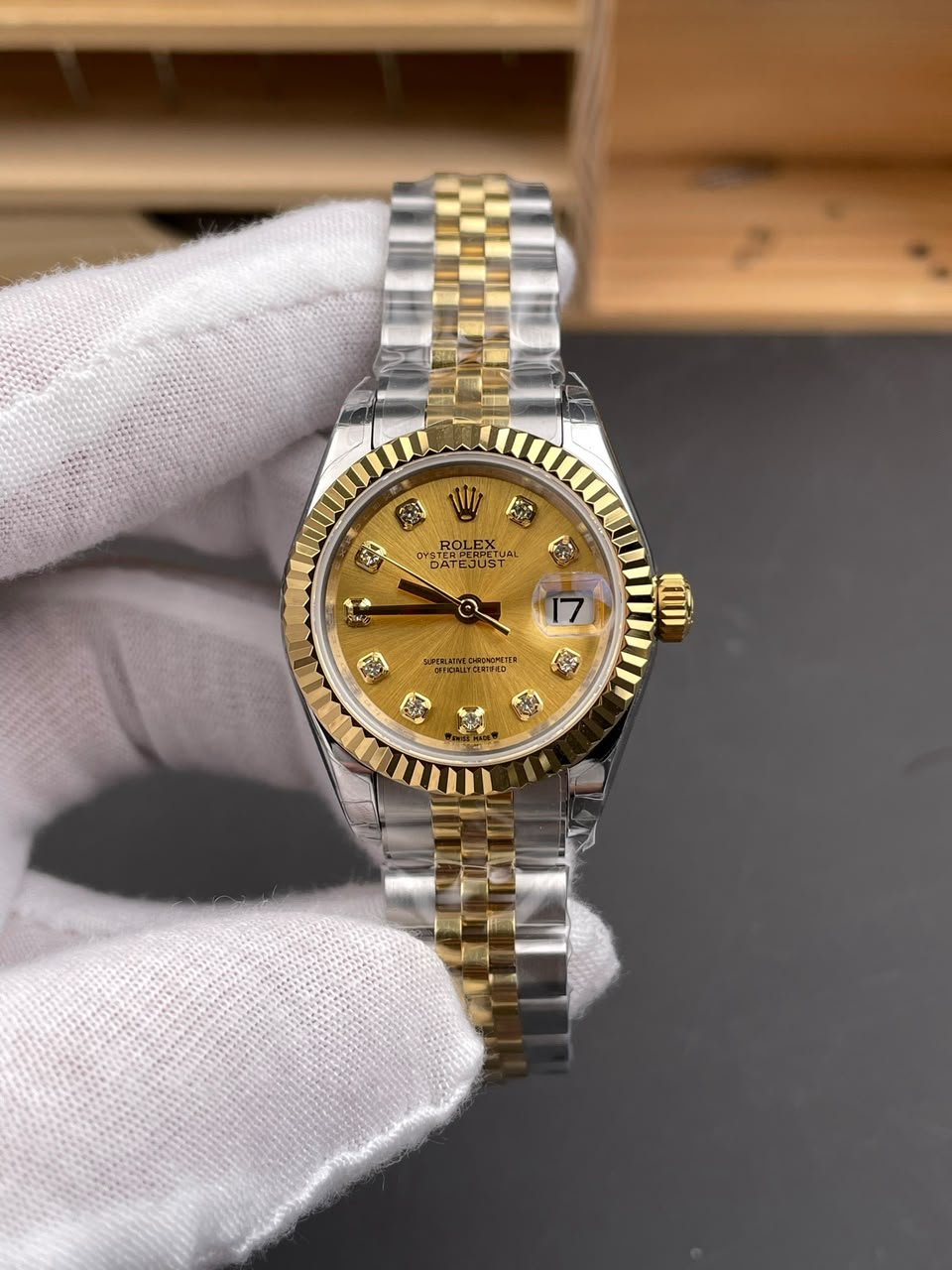 [SUPER CLONE] Rolex Datejust 28mm Champagne Dial Jubilee 279173 view 6