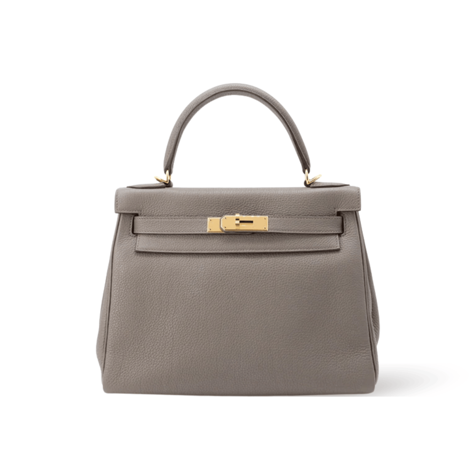 Hermes Kelly 28 Bag In Grey Leather For Women 28cm/11in view 2