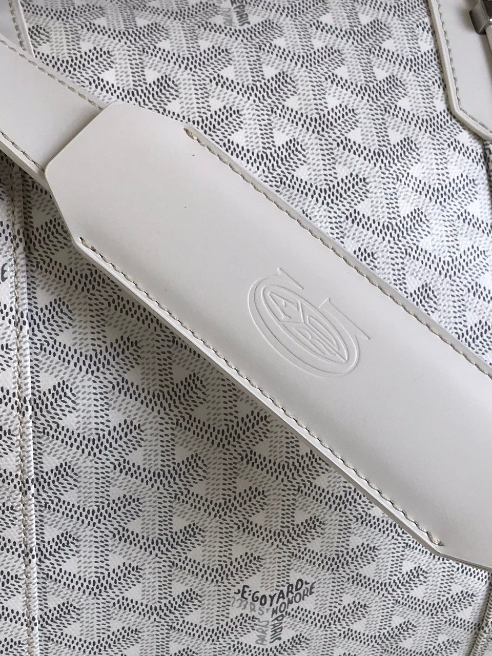 Goyard Boston 50 Bag Cm White Goyardine Canvas And Calfskin Trim view 10