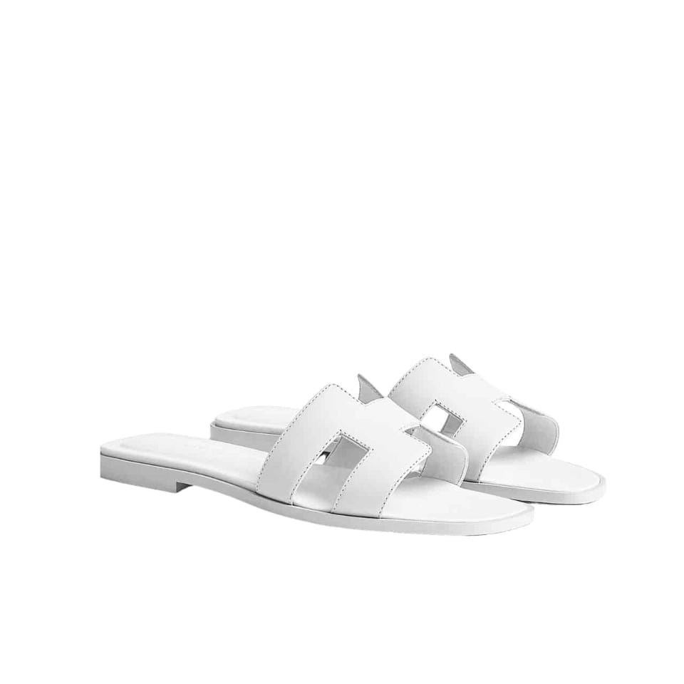 Hermes Slippers Flat Oran Full White H202272Z 2V350 view 2