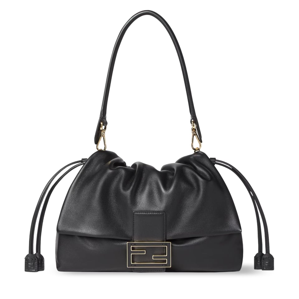 Fendi Mamma Baguette Large Black Nappa Leather Bag 31.5cm