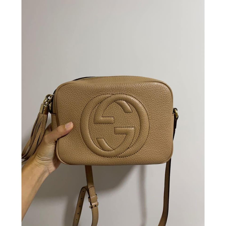 Gucci Soho Small Leather Disco Bag Apricot view 9