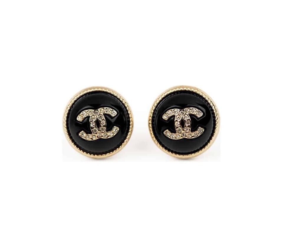 Chanel Cc Earrings Black view 6