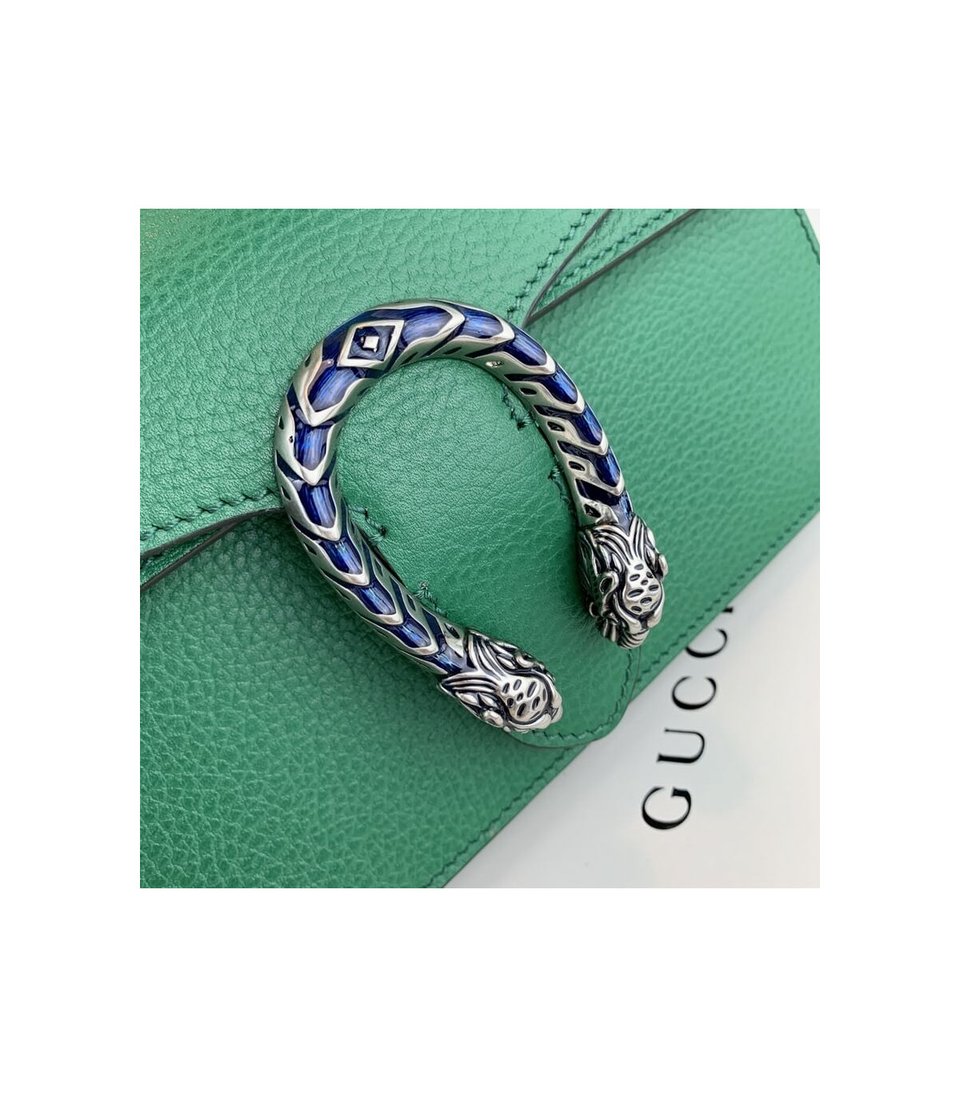 Gucci Dionysus Small Shoulder Bag in Green Leather 25cm view 11