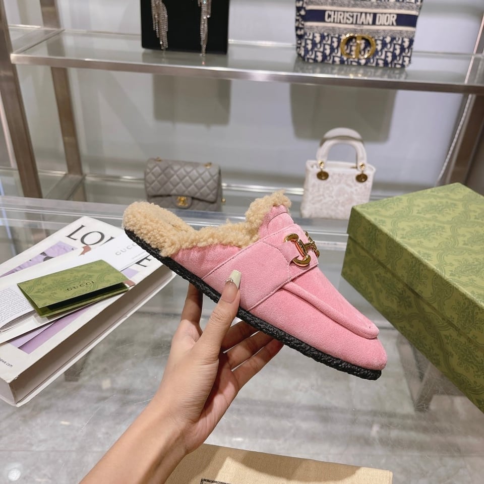 Gucci Women’S Mule With Horsebit Suede Leather Pink view 8