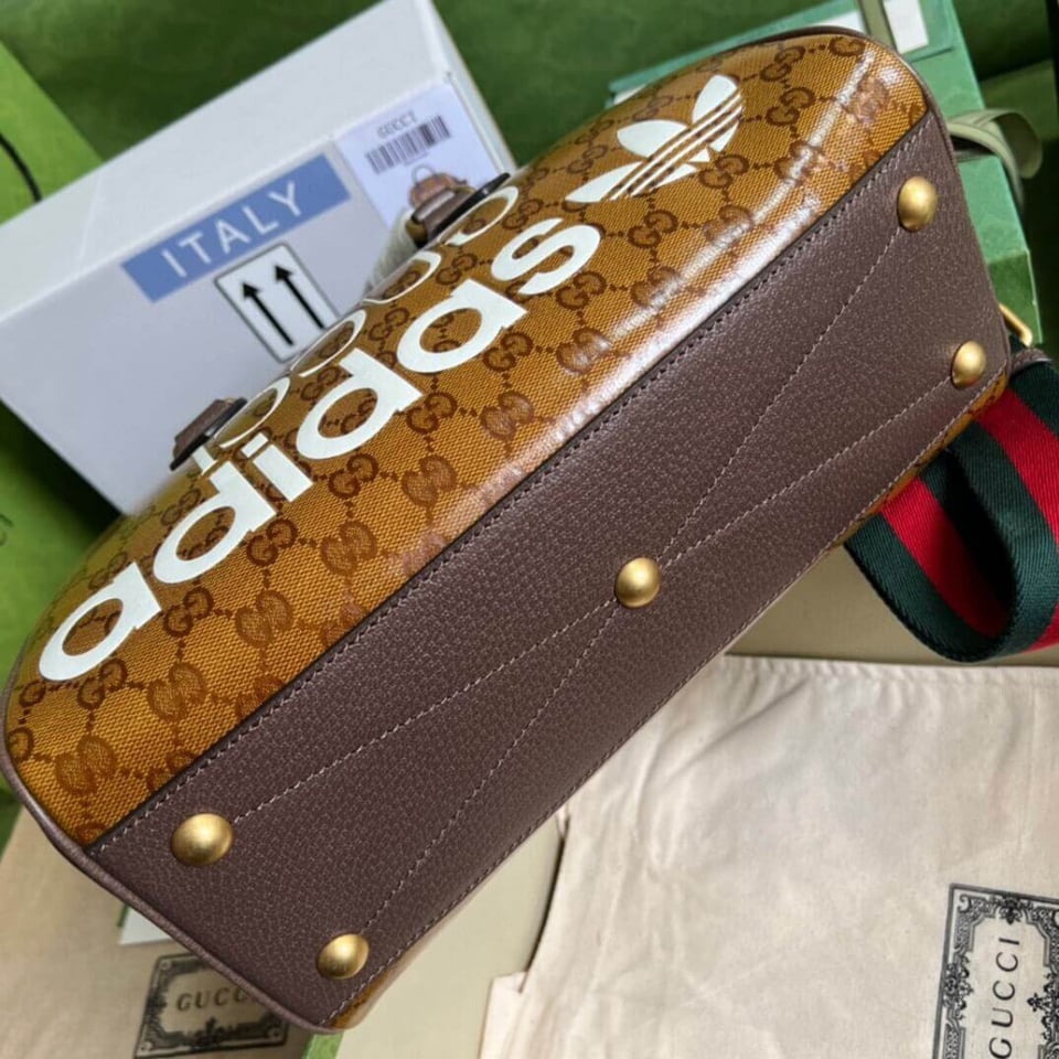 adidas x Gucci Mini Duffle Bag in GG Crystal Canvas view 8